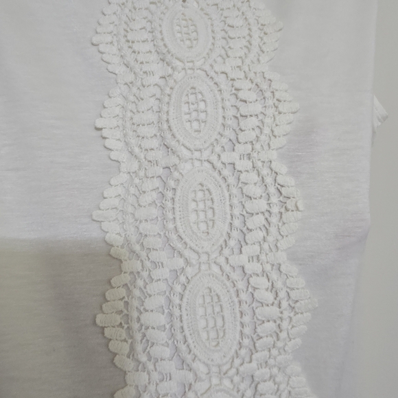 PALE SKY Quin Sleeveless Lace Crochet Flowy Boho Elegant Evening‎ Top L Ivory - Picture 10 of 14